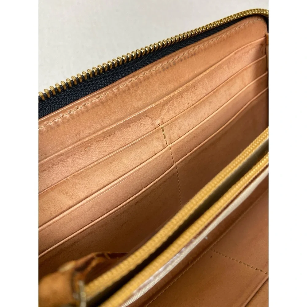 Kate Spade Black Perforated Leather Zip Around Wallet